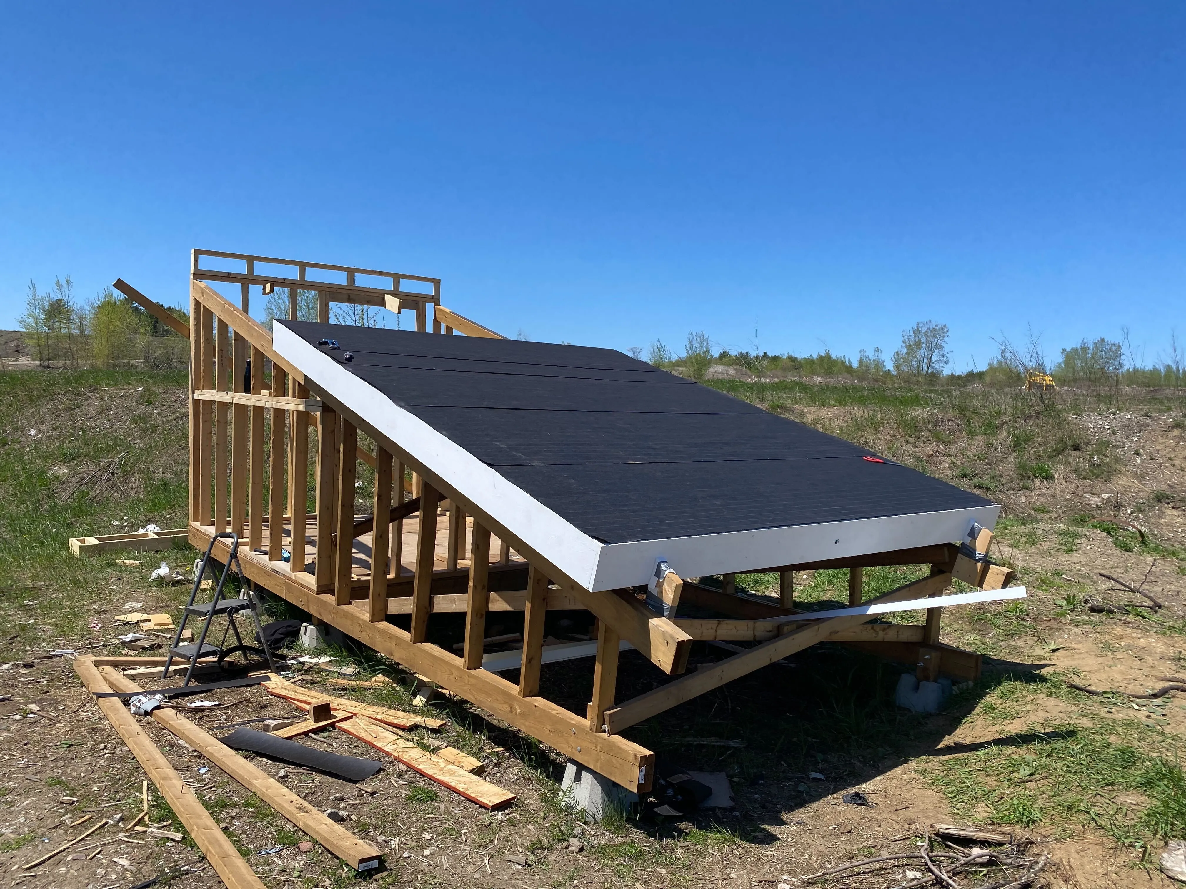 Roofing felt installed