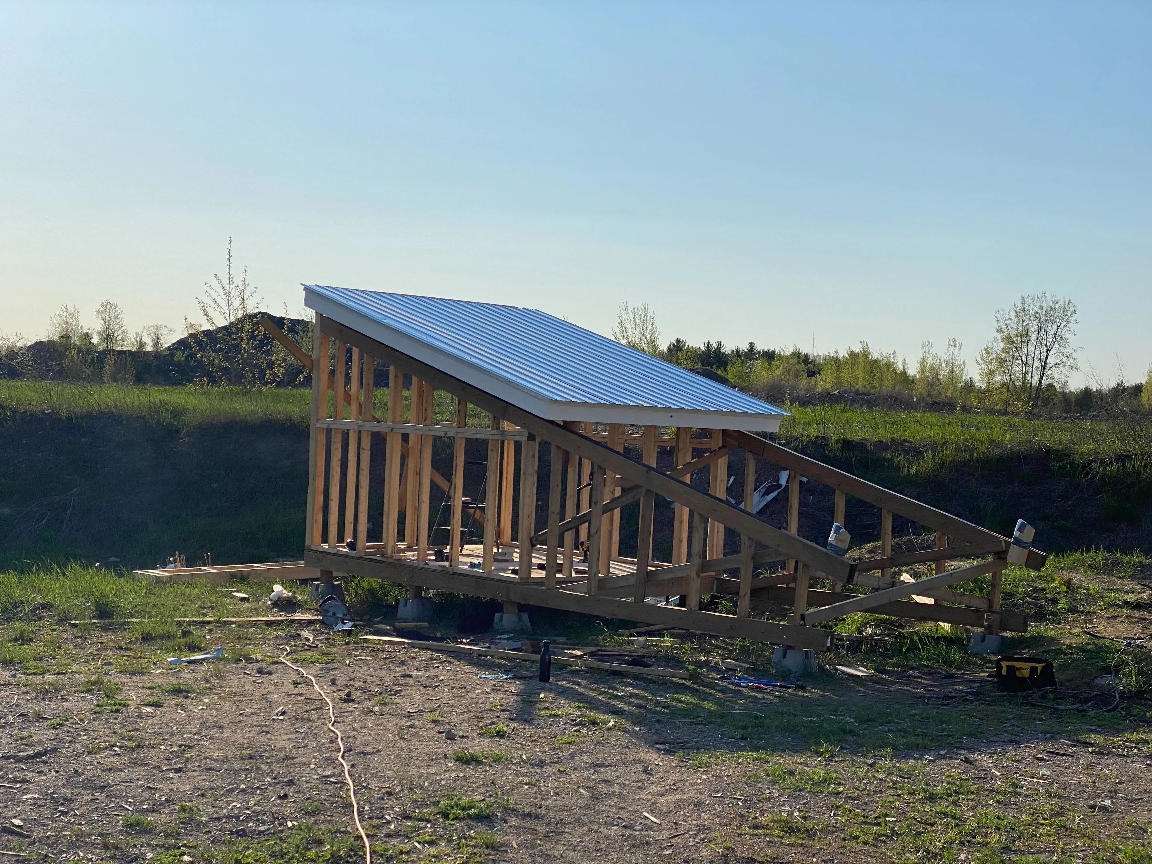 Drip edge and roof panels installed