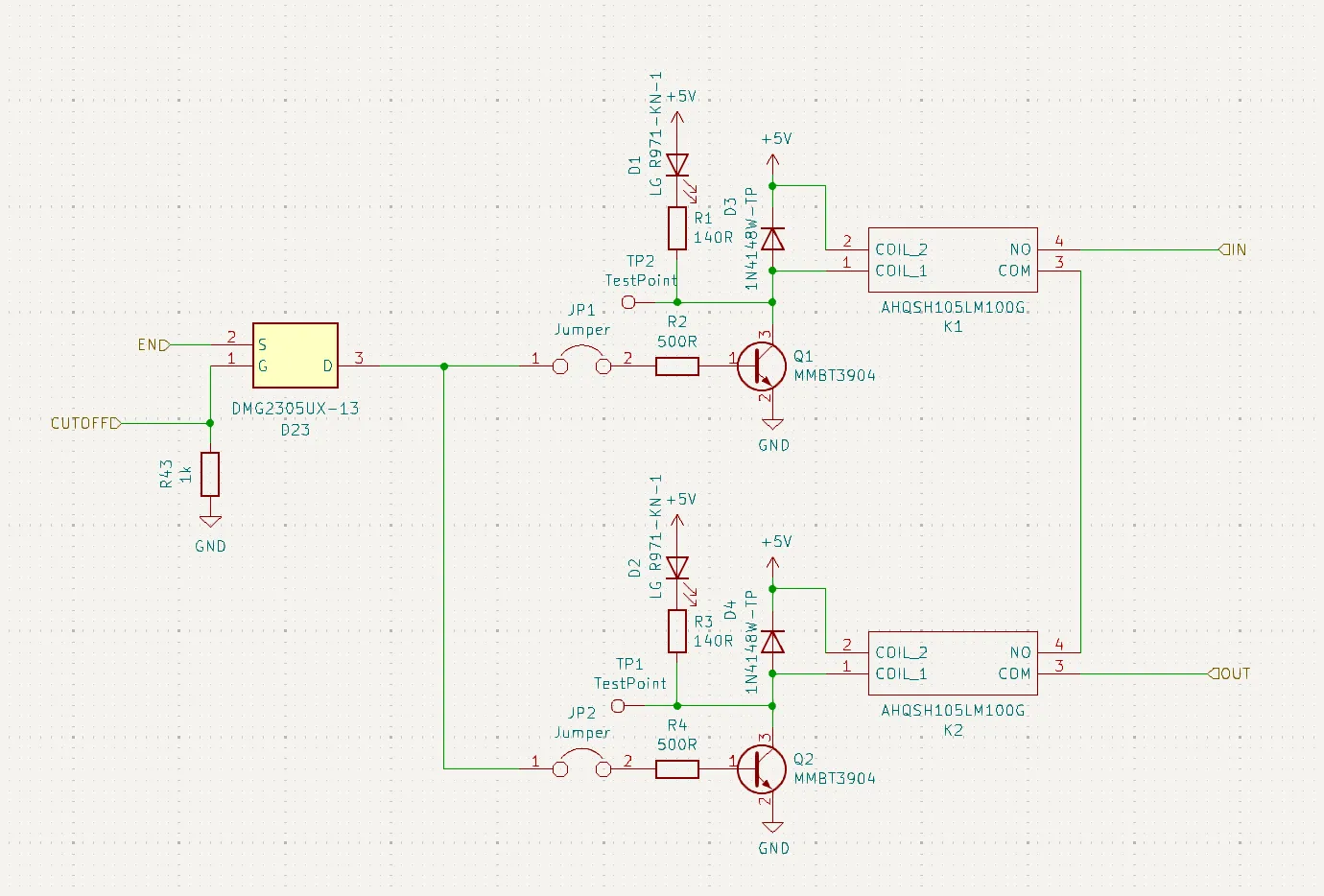 Closeup of a single relay element